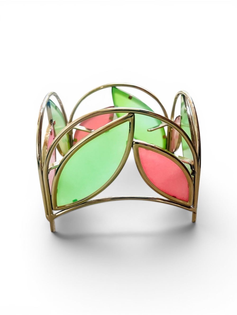 Bath & Body Works 3-Wick Candle Holder – Gold Tone | Iridescent Glass